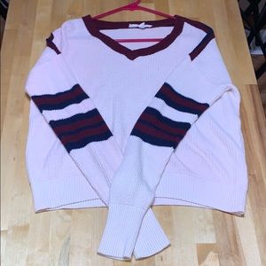 Pink V neck Sweatshirt